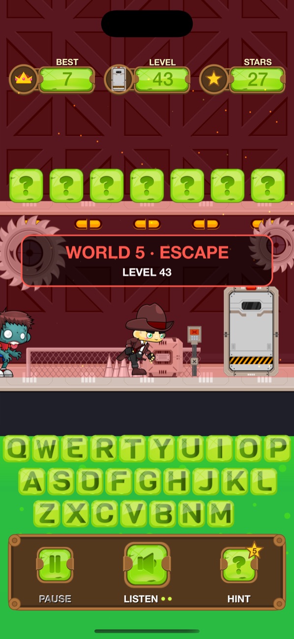 World 5, Escape: red alarm light in the lab